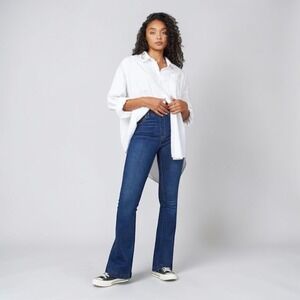 Spanx Pull On Flare Jeans Midnight Shade High Rise Sz XL NWT